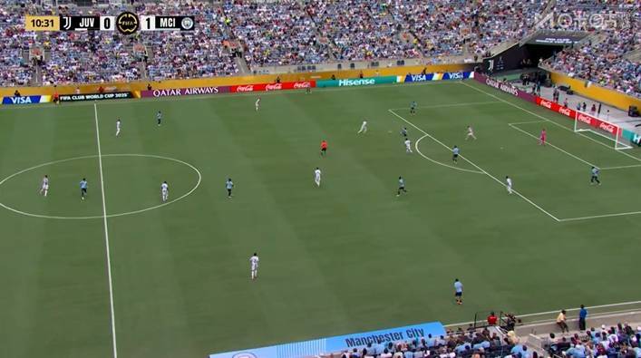 半场-曼城暂2-1尤文多库破门埃德森超巨失误送礼卡卢卢离谱乌龙(绿茵信仰埃德森)
